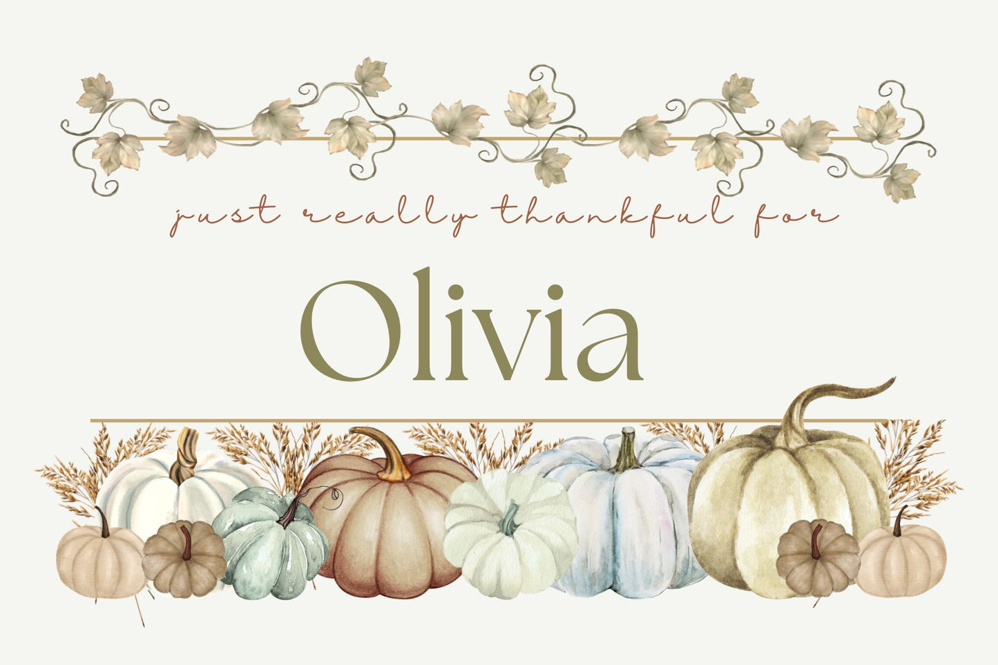 'Just Really Thankful For' Name Tag